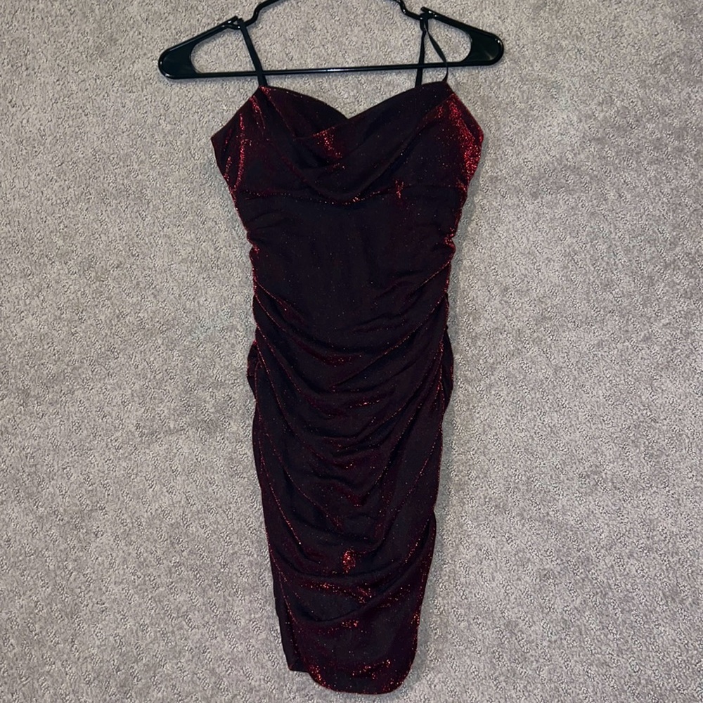 Homecoming dress, black/red sparkly made by emerald sundae size XS